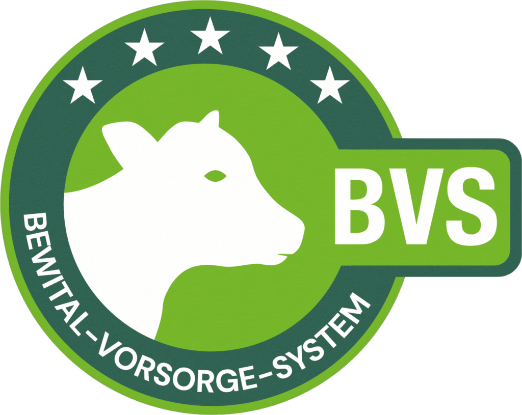 Grünes BEWITAL Vorsorge System (BVS) Qualitätssiegel für Kälber