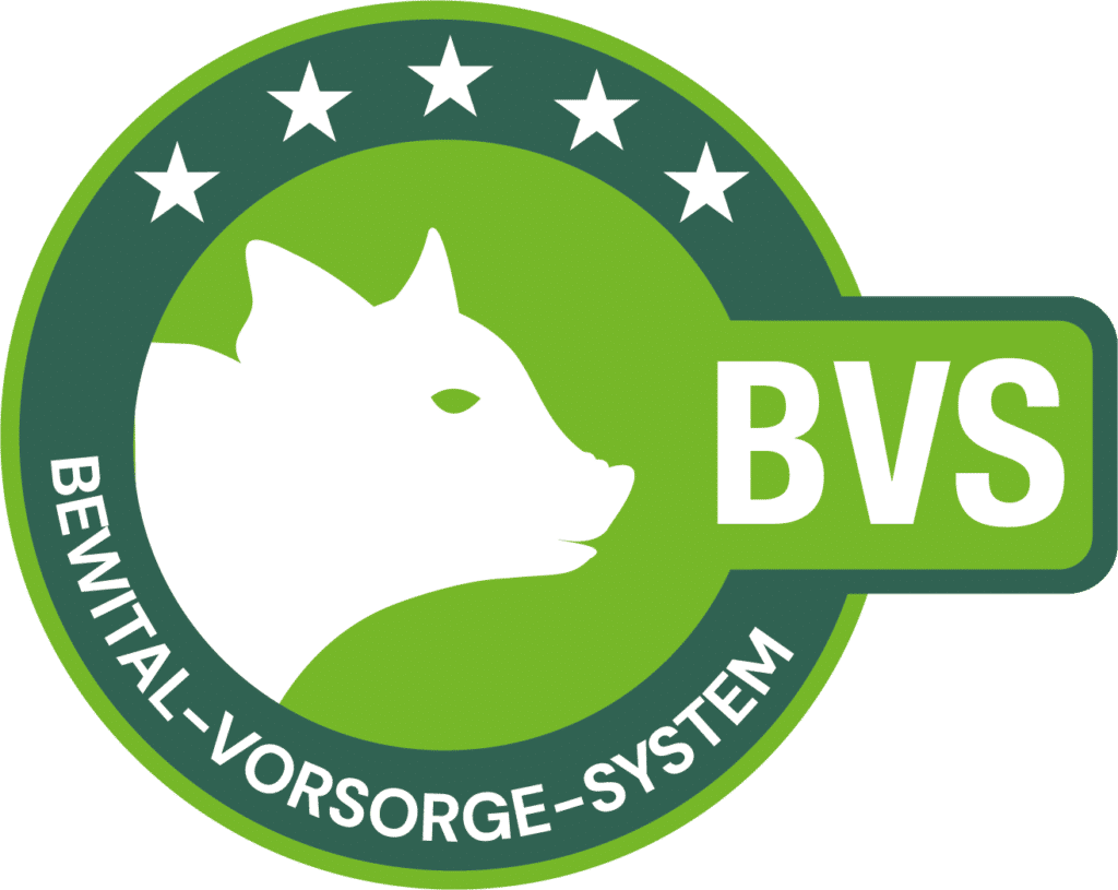 Grünes BEWITAL Vorsorge System (BVS) Qualitätssiegel für Ferkel